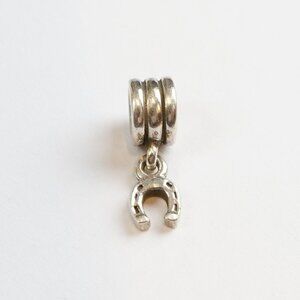 Pandora Sterling Silver 'Lucky Horse Shoe' Dangle Charm 790259
